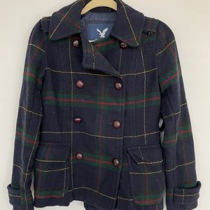 American Eagle Plaid Wool Coat